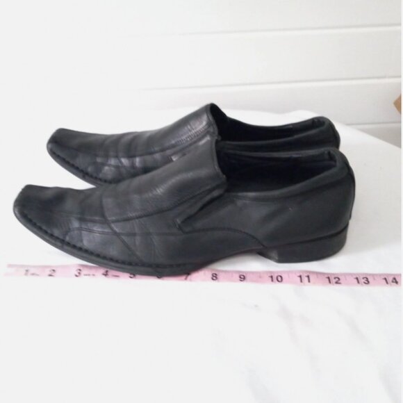 Aldo Men’s Black Leather Dress Shoes Sz 13 US 45 EU Slip On Formal Loafers - Picture 8 of 14